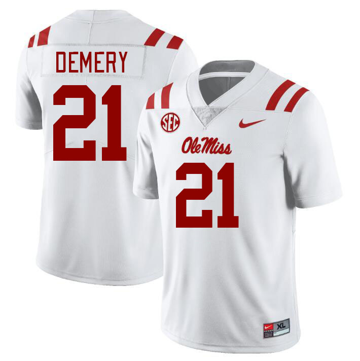 Ole Miss Rebels #21 Daniel Demery College Football Jerseyes Stitched Sale-White